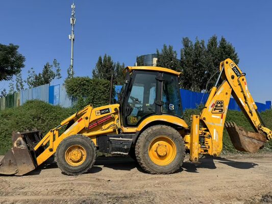 Orijinal Renk JCB 3CX Kullanılmış Backhoe Yükleyici 4 Tekerlekli Sürücü