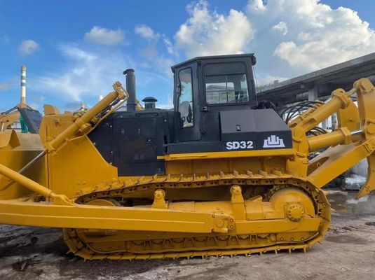SHANTUI SD32 Kullanılmış Sürücü Buldozer Ağır Görevli Hidrolik Dozer İkinci El