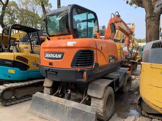 Kullanılmış Doosan DX60W Tekerlekli Kazı makinesi Mükemmel durumda/Satış için kullanılmış Doosan Mini Tekerlekli Kazı makinesi
