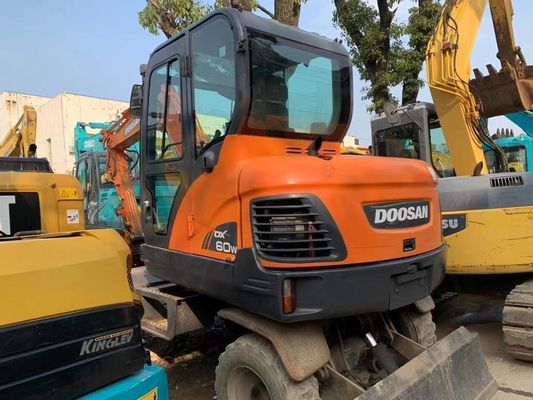 Kullanılmış Doosan DX60W Tekerlekli Kazı makinesi Mükemmel durumda/Satış için kullanılmış Doosan Mini Tekerlekli Kazı makinesi