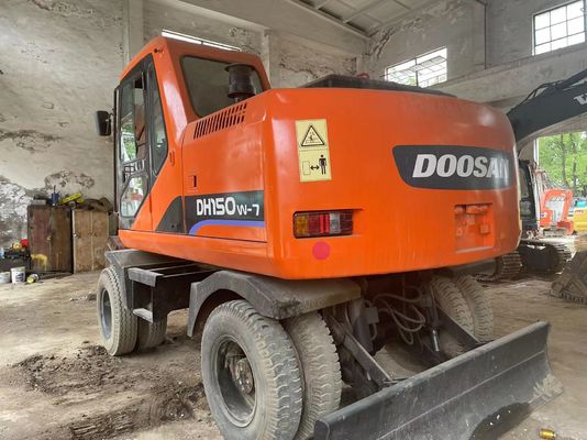 Akıllı Kontrol Kullanılmış Ekskavatör DH150W-7 Doosan Tekerlekli Ekskavatör 2012 Yılı