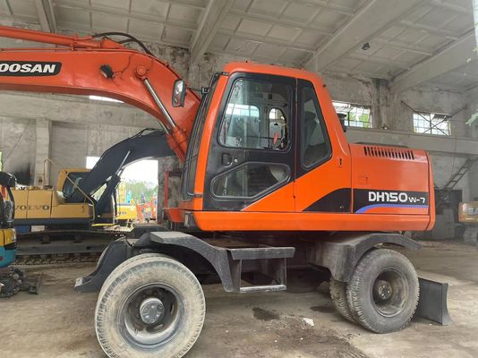 Akıllı Kontrol Kullanılmış Ekskavatör DH150W-7 Doosan Tekerlekli Ekskavatör 2012 Yılı