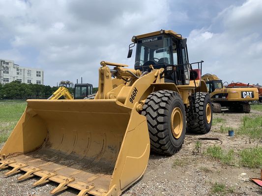 Düşük gürültü 966H Kullanılmış CAT Tekerlekli Yükleyici Yüksek verimlilikli CAT Motoru ile
