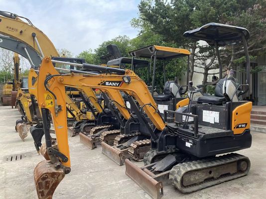 Kullanılmış SANY SY16C mini kazıcı bahçede çalışmak için sorunsuz çalışma