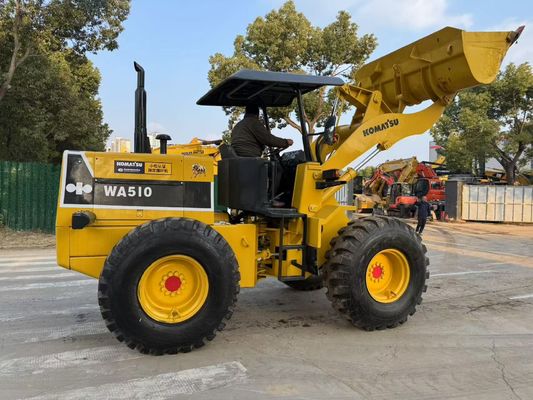 Japonya orijinal kullanılmış Komatsu WA510 mini tekerlekli yükleyiciler iyi durumda çalışıyor