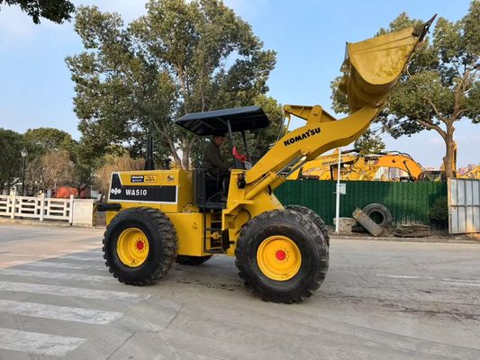 Japonya orijinal kullanılmış Komatsu WA510 mini tekerlekli yükleyiciler iyi durumda çalışıyor