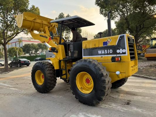 Japonya orijinal kullanılmış Komatsu WA510 mini tekerlekli yükleyiciler iyi durumda çalışıyor