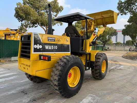 Japonya orijinal kullanılmış Komatsu WA510 mini tekerlekli yükleyiciler iyi durumda çalışıyor