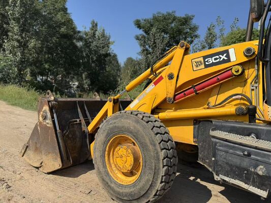 Orijinal Renk JCB 3CX Kullanılmış Backhoe Yükleyici 4 Tekerlekli Sürücü