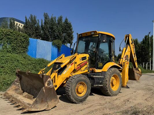 Orijinal Renk JCB 3CX Kullanılmış Backhoe Yükleyici 4 Tekerlekli Sürücü