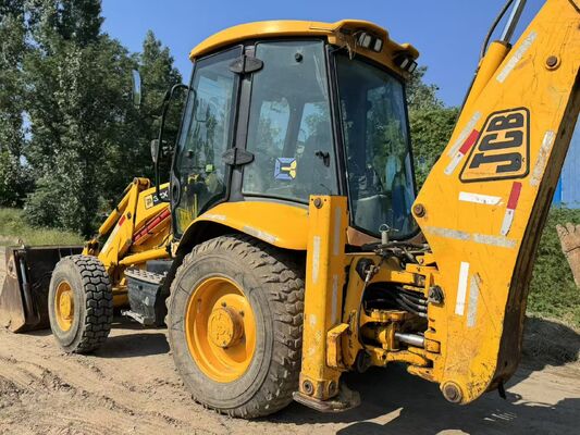 Orijinal Renk JCB 3CX Kullanılmış Backhoe Yükleyici 4 Tekerlekli Sürücü
